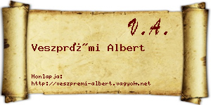 Veszprémi Albert névjegykártya