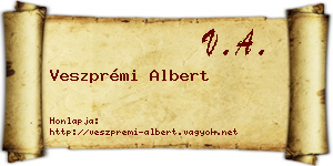 Veszprémi Albert névjegykártya