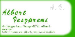 albert veszpremi business card